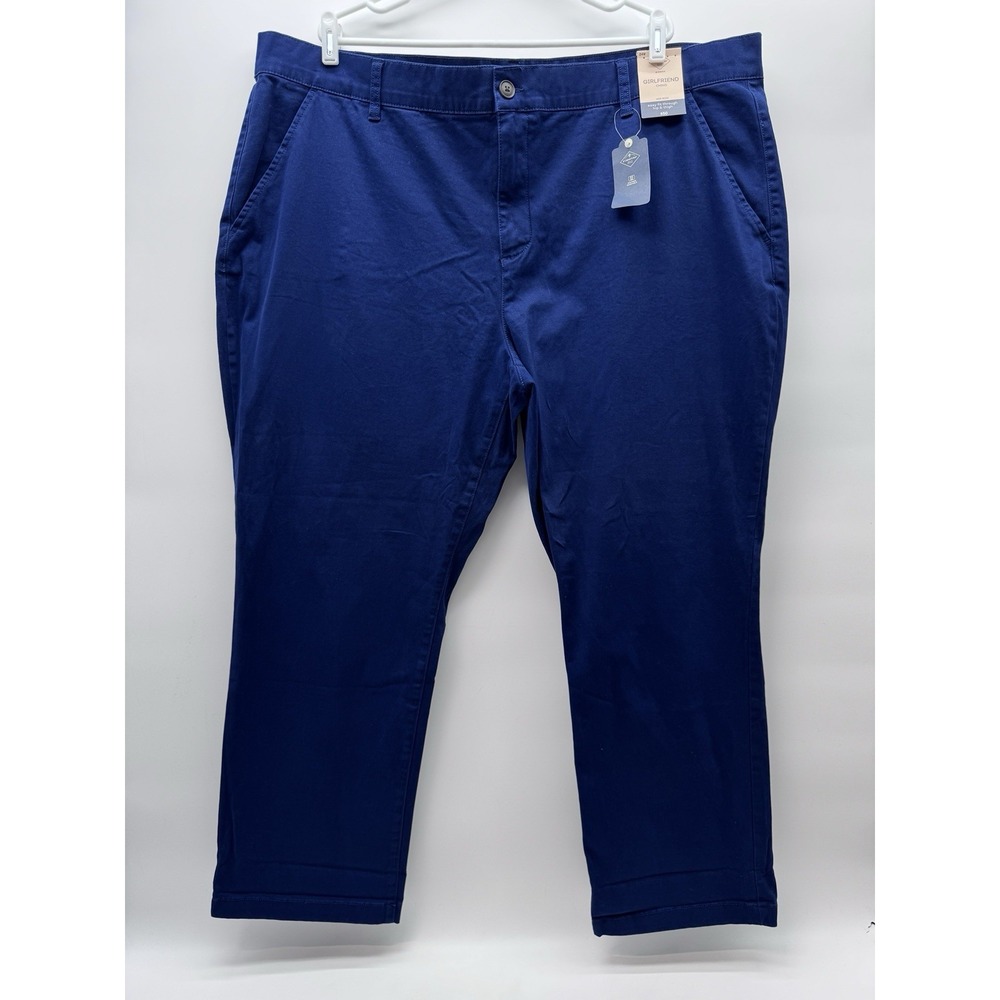 St. John's Bay Girlfriend Pants 24W American Navy Chino Secretly Slender Stretch